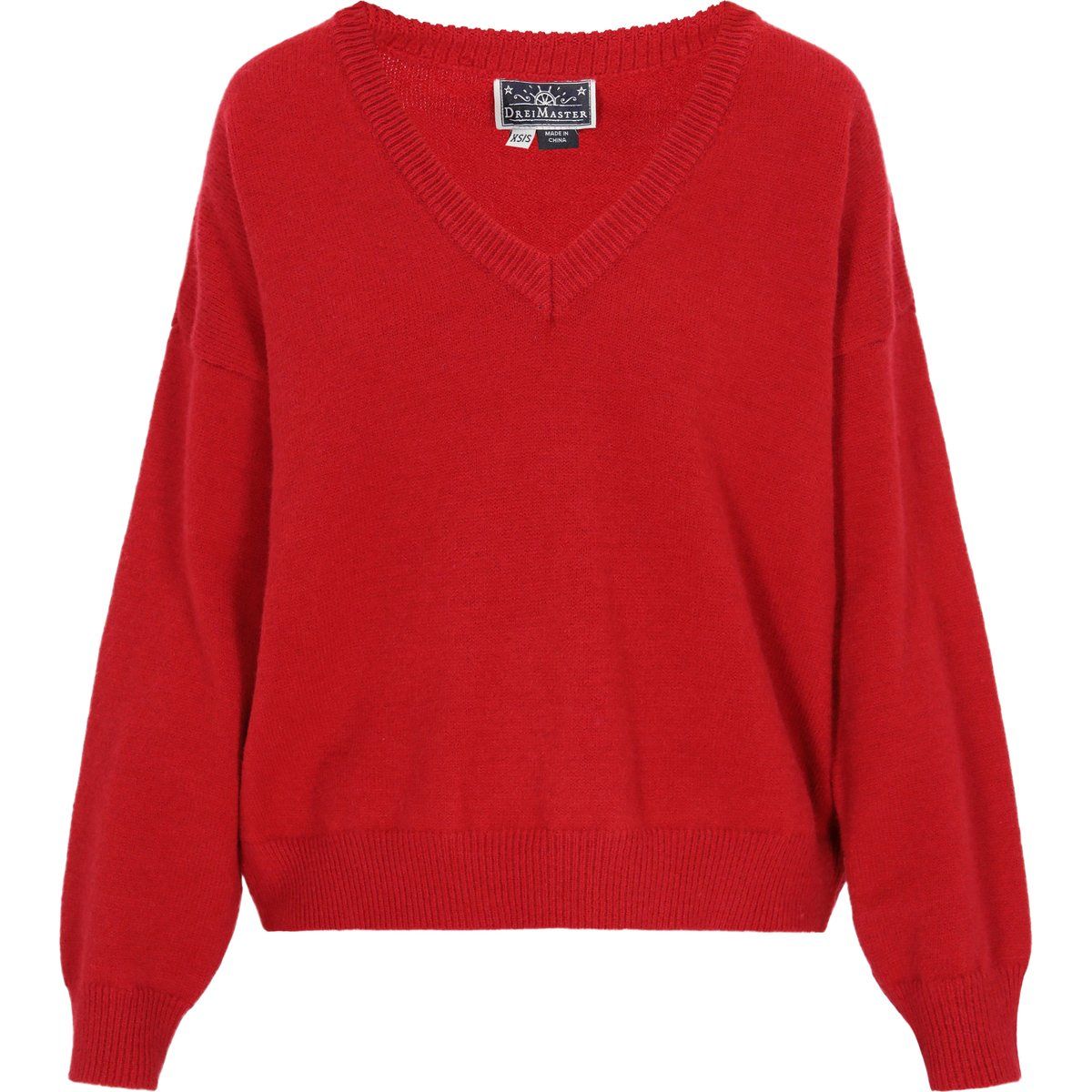 Lockerer Strickpullover mit V-Ausschnitt