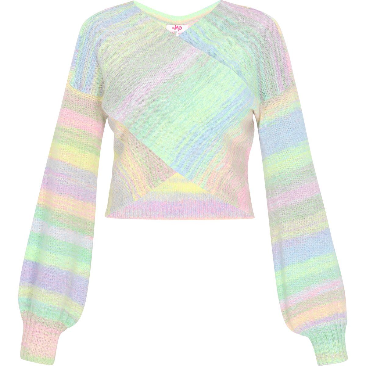 Strickpullover mit Wickelfront in Pastelltönen