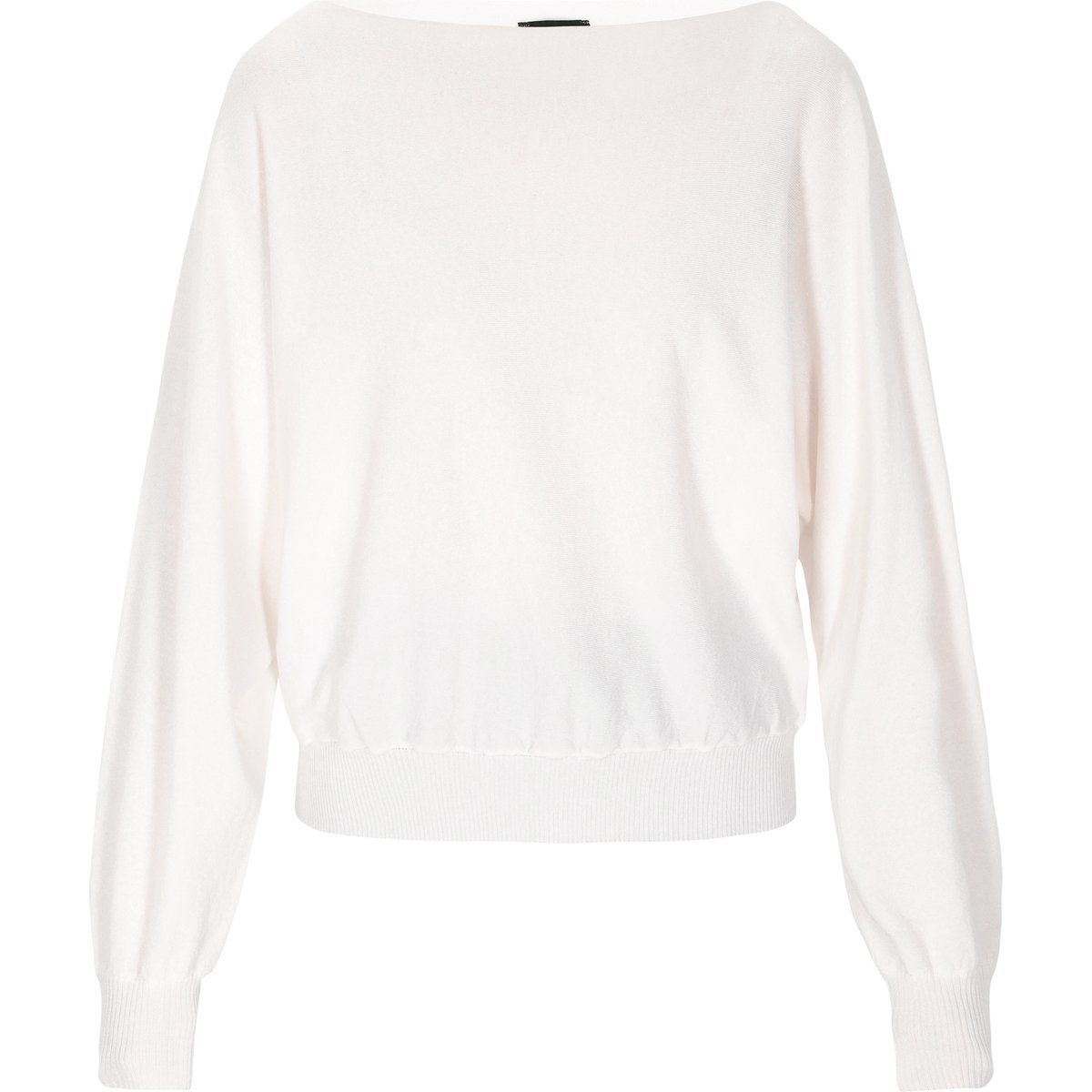 Eleganter U-Boot-Ausschnitt-Pullover mit Fledermausärmeln