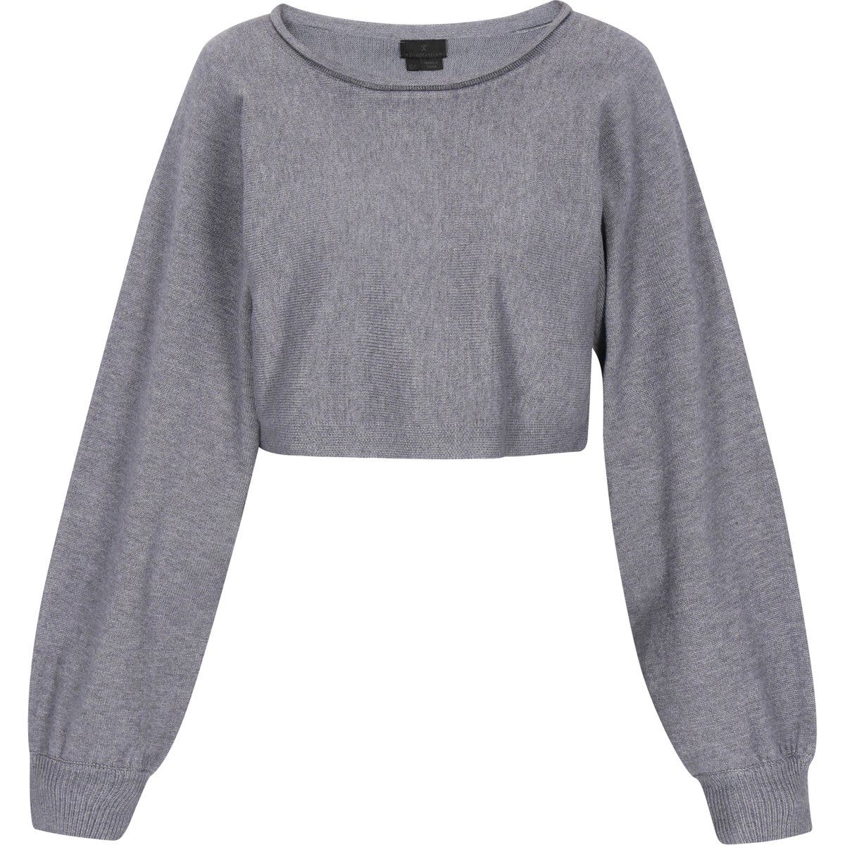 Kurzer Strickpullover mit Bischofsärmeln