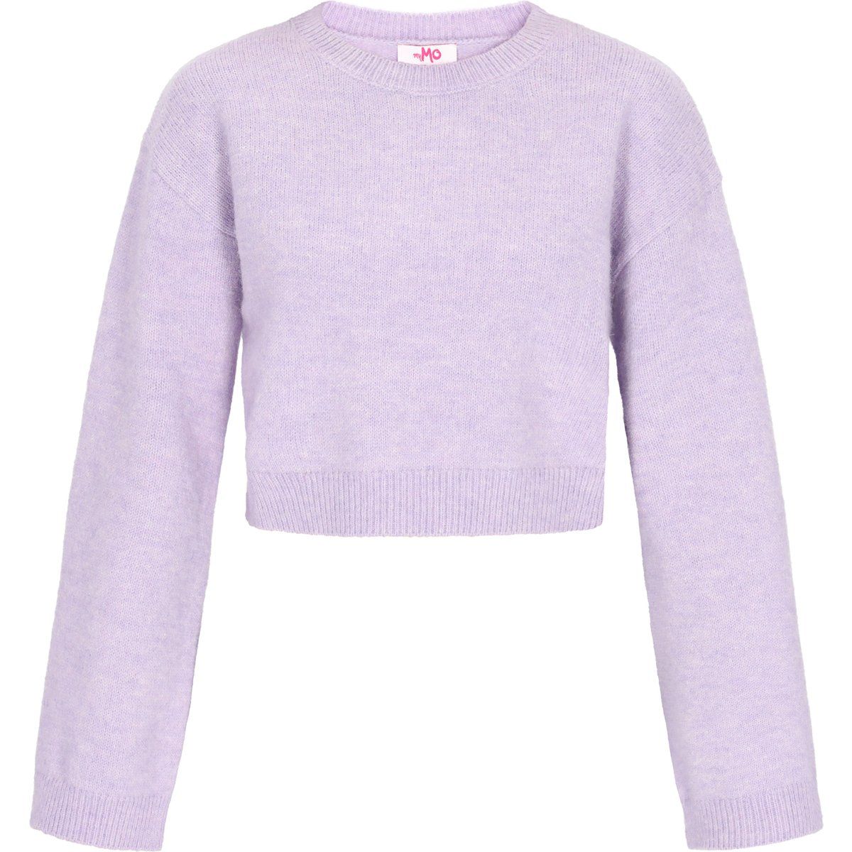 Lockerer Kurzstrickpullover mit Rundhalsausschnitt