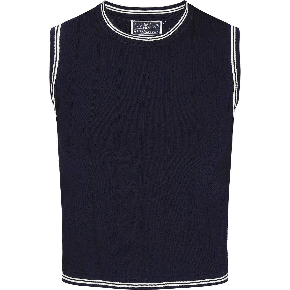 Ärmelloses Stricktop mit Ajourmuster