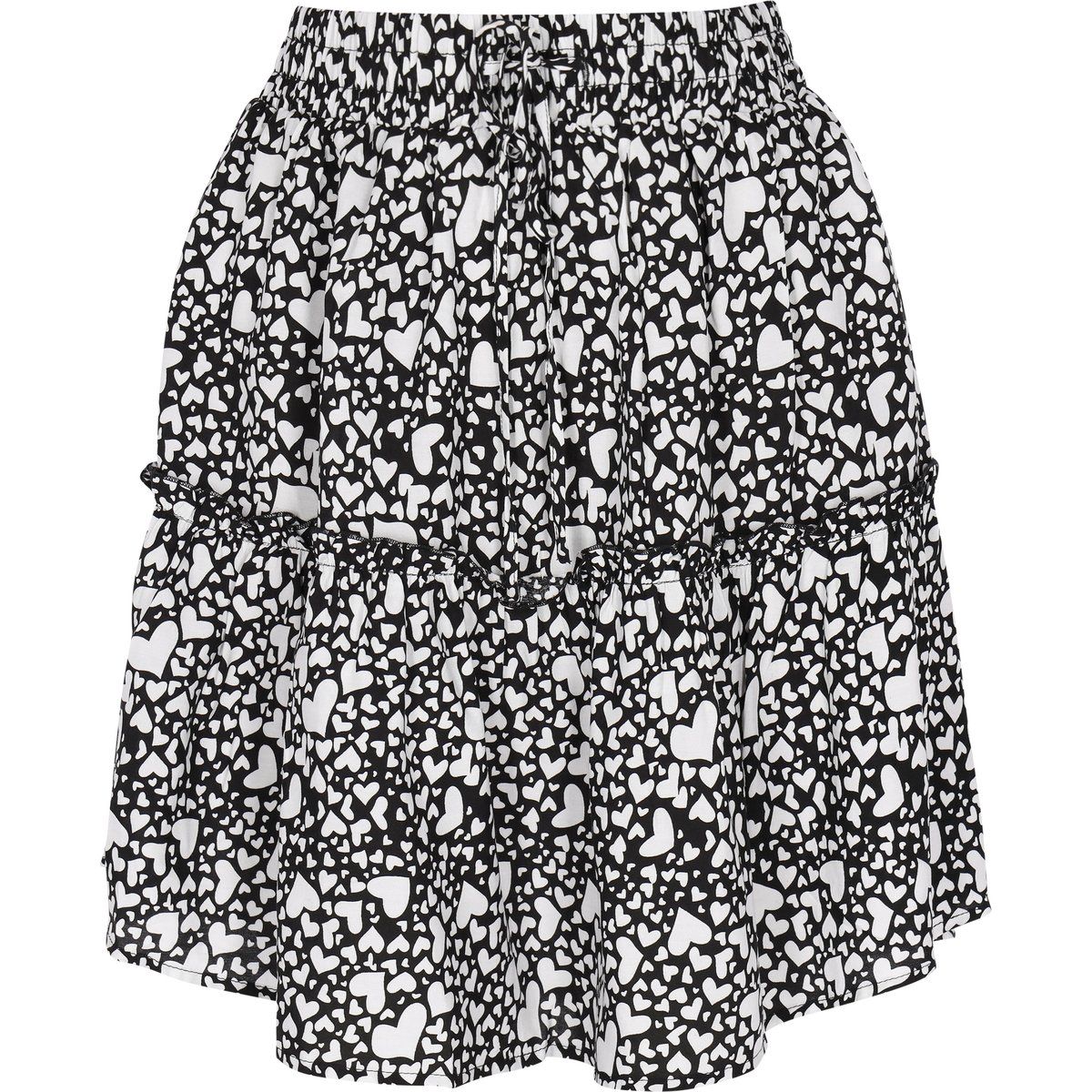 Gestufter Minirock mit Herz-Print