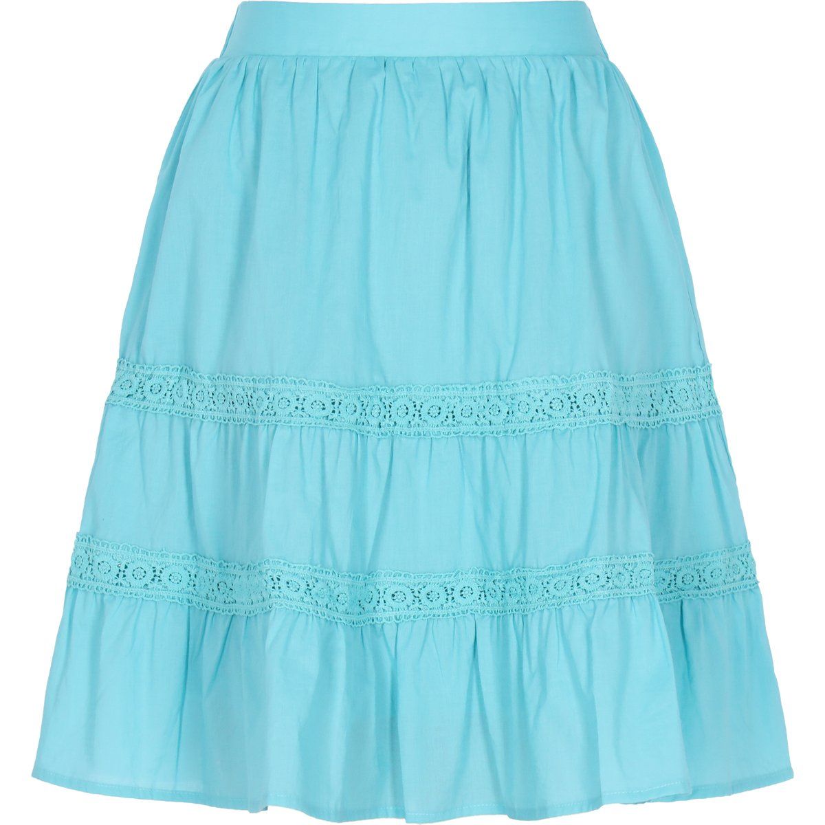 Boho-Minirock mit Spitze und Stufen