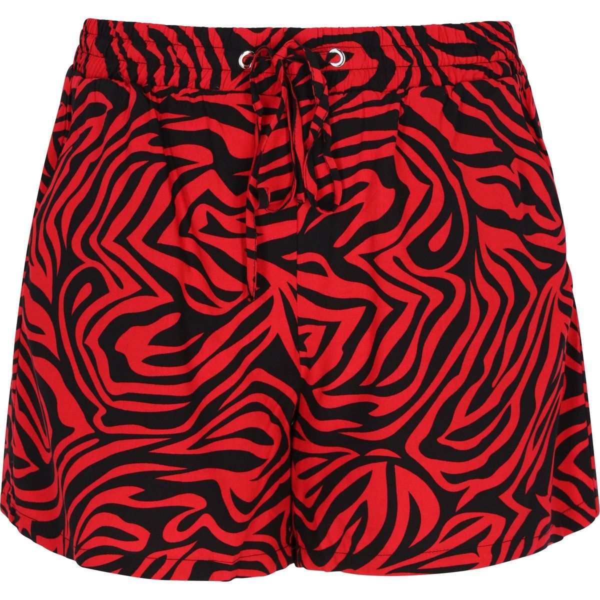 Shorts mit Zebra-Print und Kordelzug
