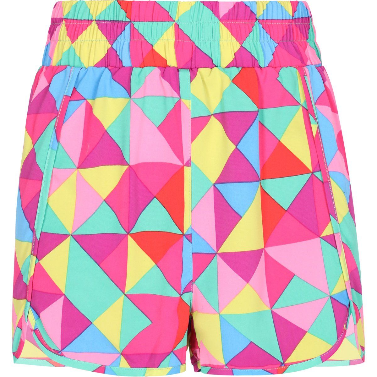 High-Waist Shorts mit geometrischem Muster
