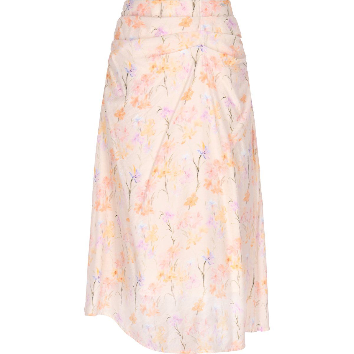 Fließender Midirock mit Blumenmuster