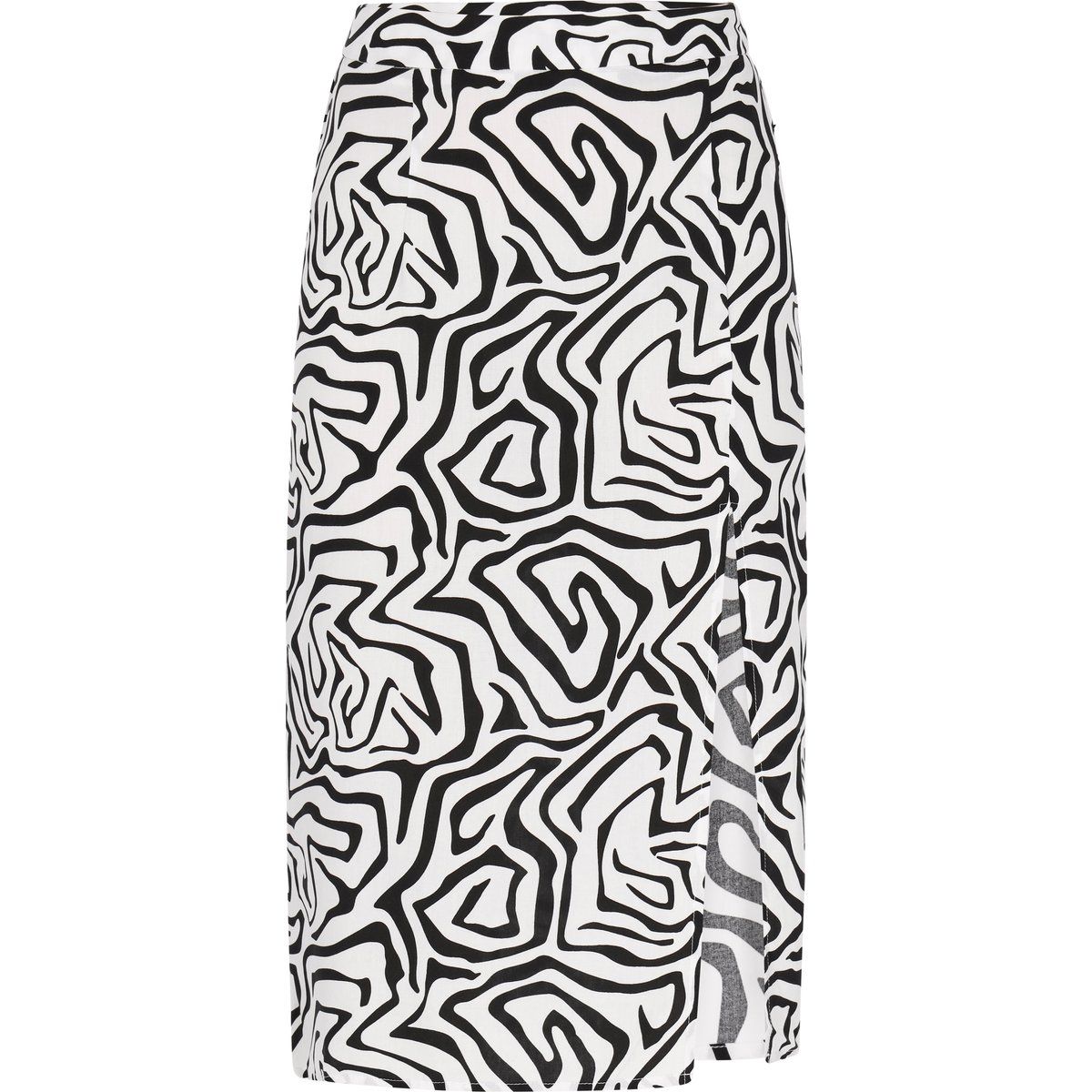 Abstract bedruckter Midirock mit Schlitz