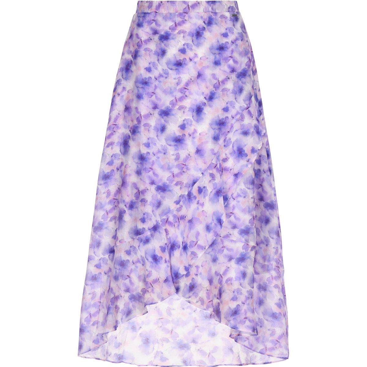 Fließender Chiffon-Wickelrock mit Blumenmuster