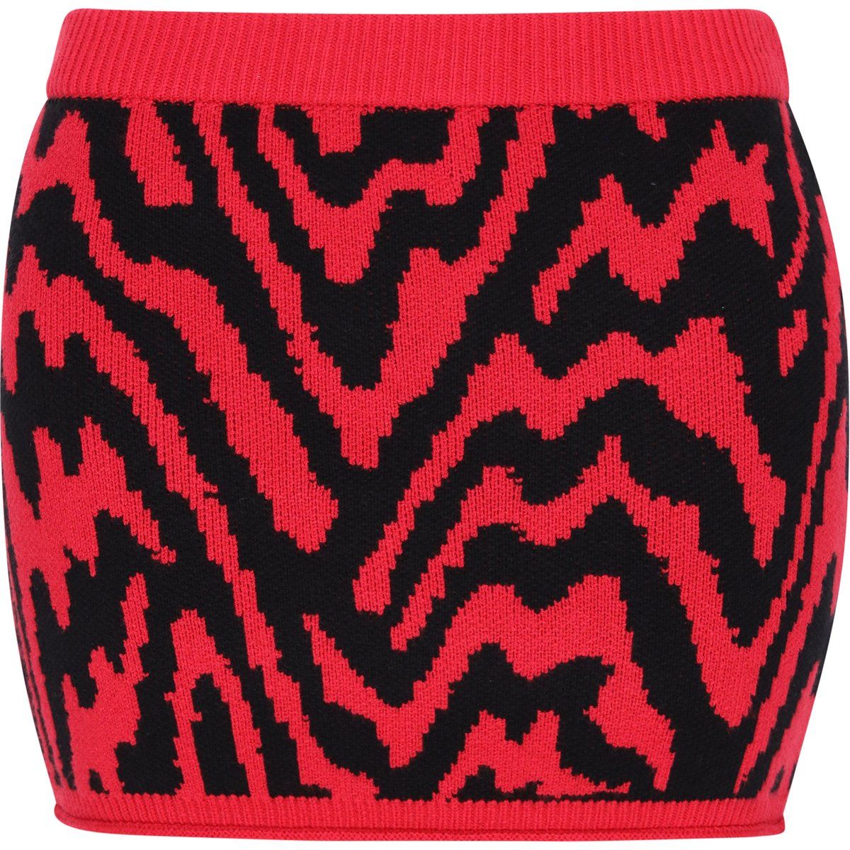 Strick-Mini mit abstraktem Zeebramuster