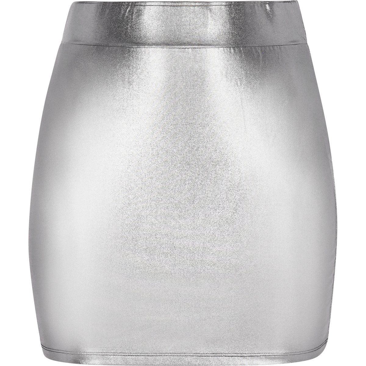 Metallischer High-Waist Minirock