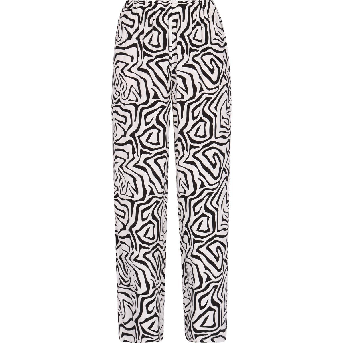Weite Hose mit abstraktem Wirbel-Print