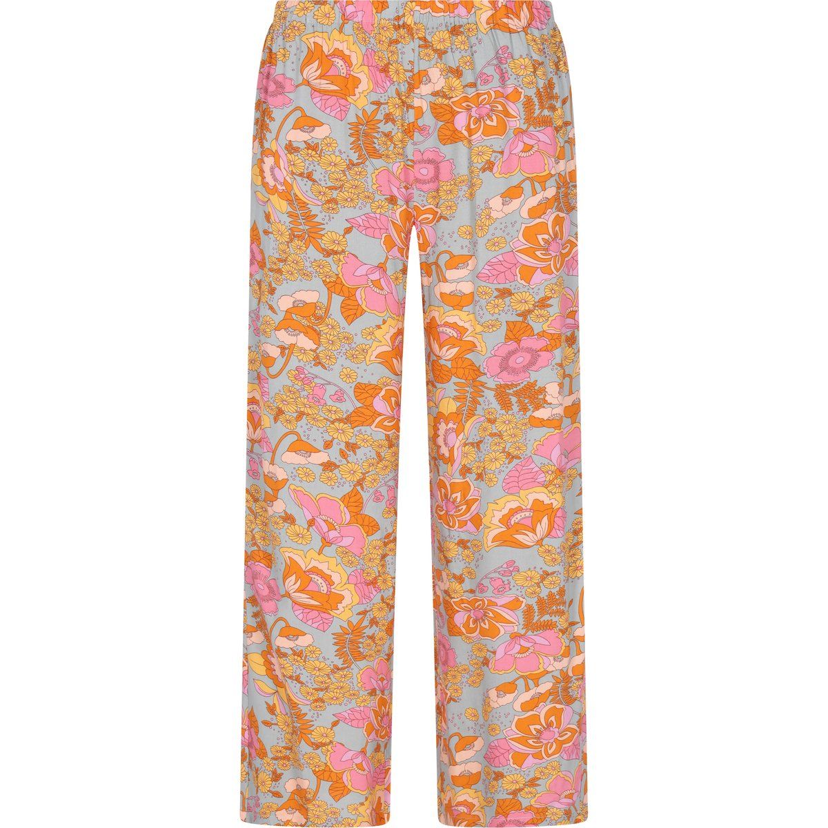 Fließende Weitbein-Hose mit Blumendruck