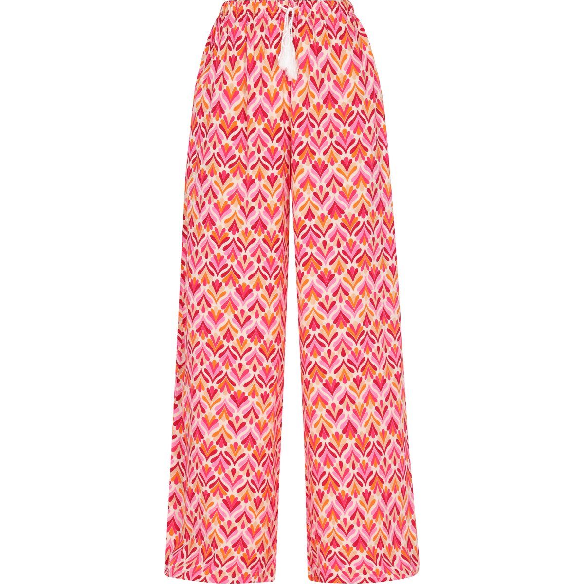 Fließende Hose mit Muster und weitem Bein