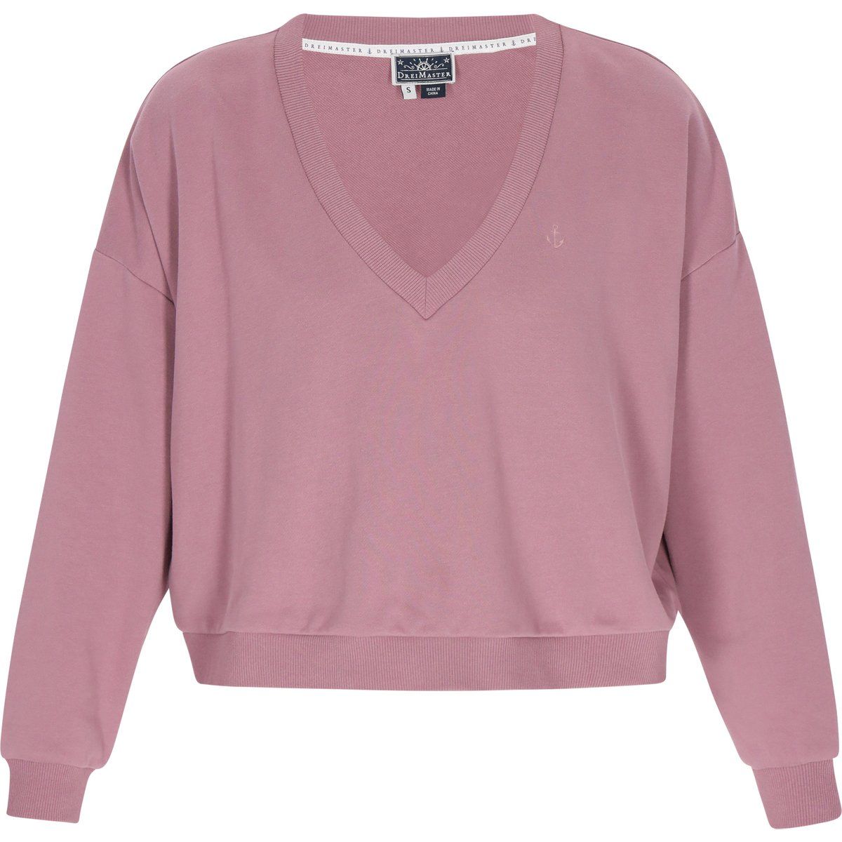 Lockeres Sweatshirt mit tiefem V-Ausschnitt