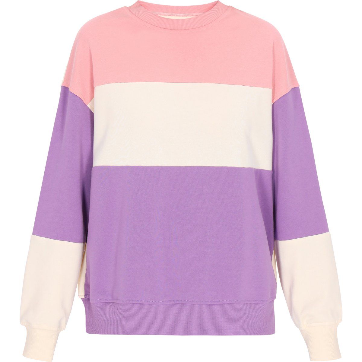 Color-Block Sweatshirt mit Rundhalsausschnitt