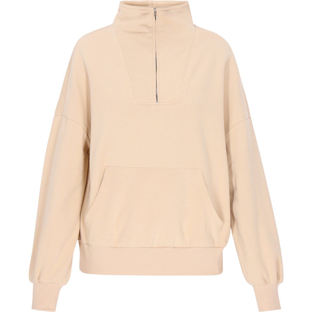 Locker geschnittenes Sweatshirt mit Halbreißverschluss