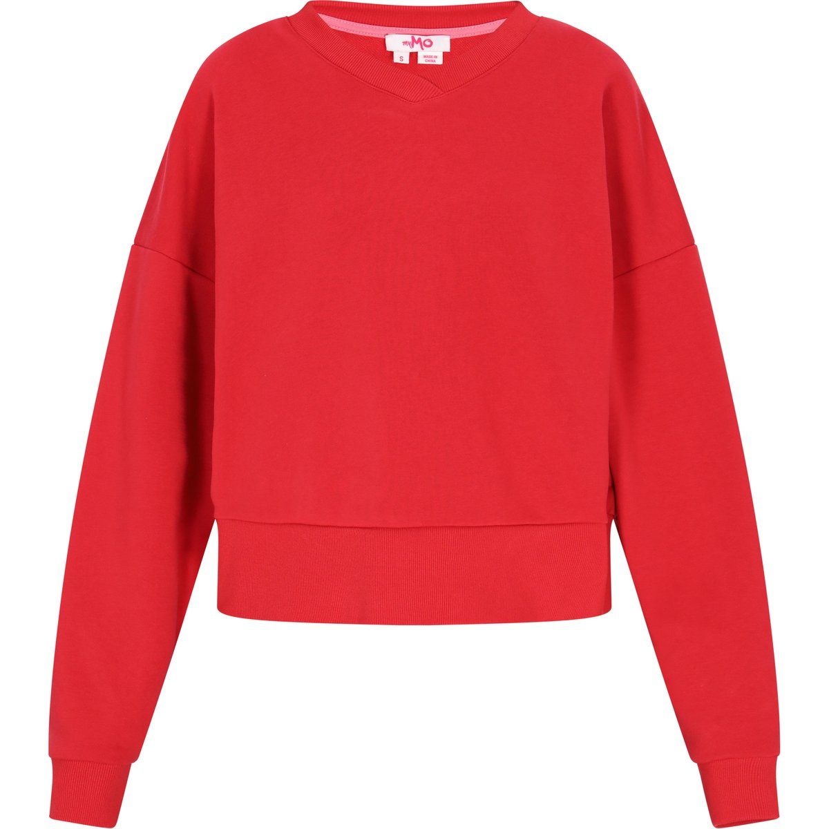Lockeres Sweatshirt mit V-Ausschnitt
