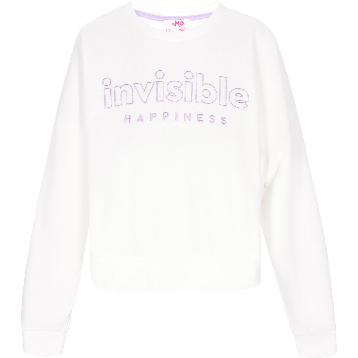 Besticktes Oversize-Sweatshirt mit Rundhalsausschnitt