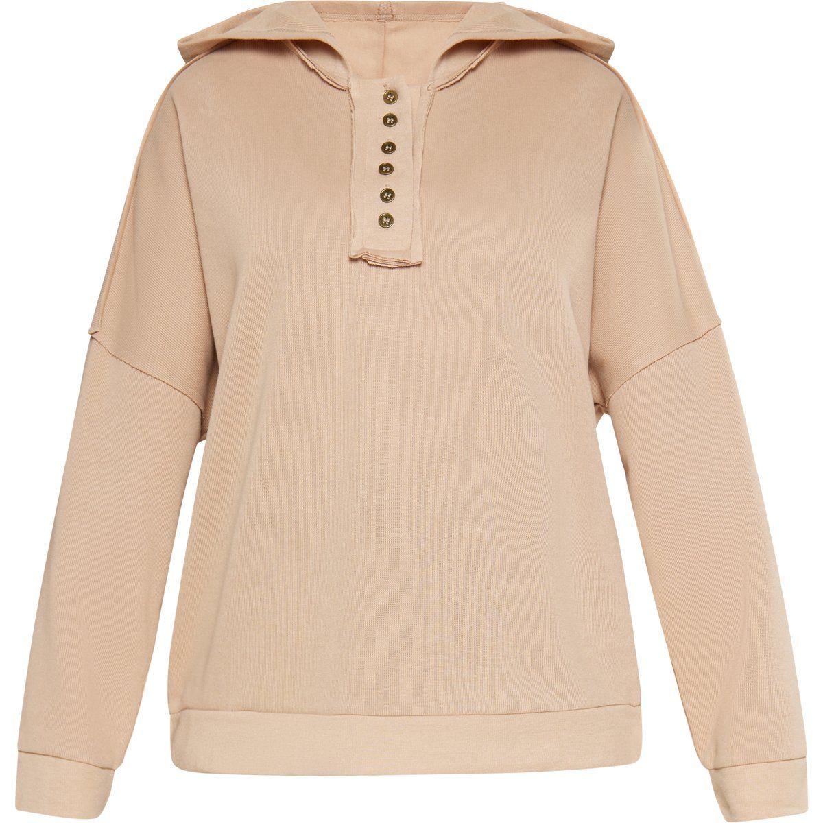 Henley-Kapuzenpullover in Relaxed Fit