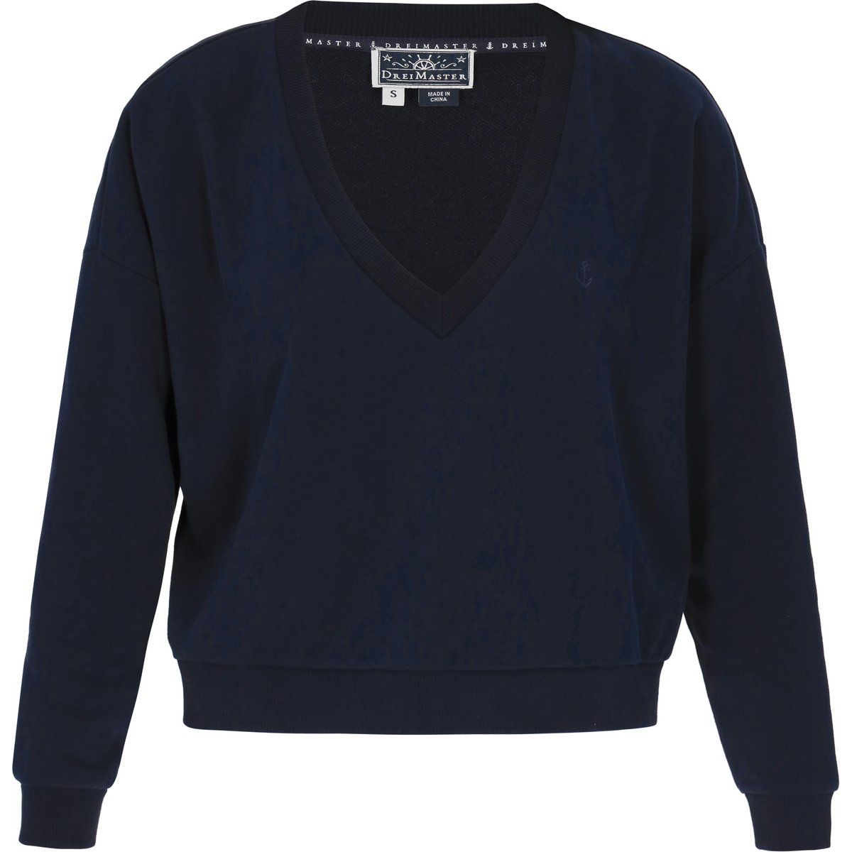 Sweatshirt mit V-Ausschnitt und überschnittenen Schultern