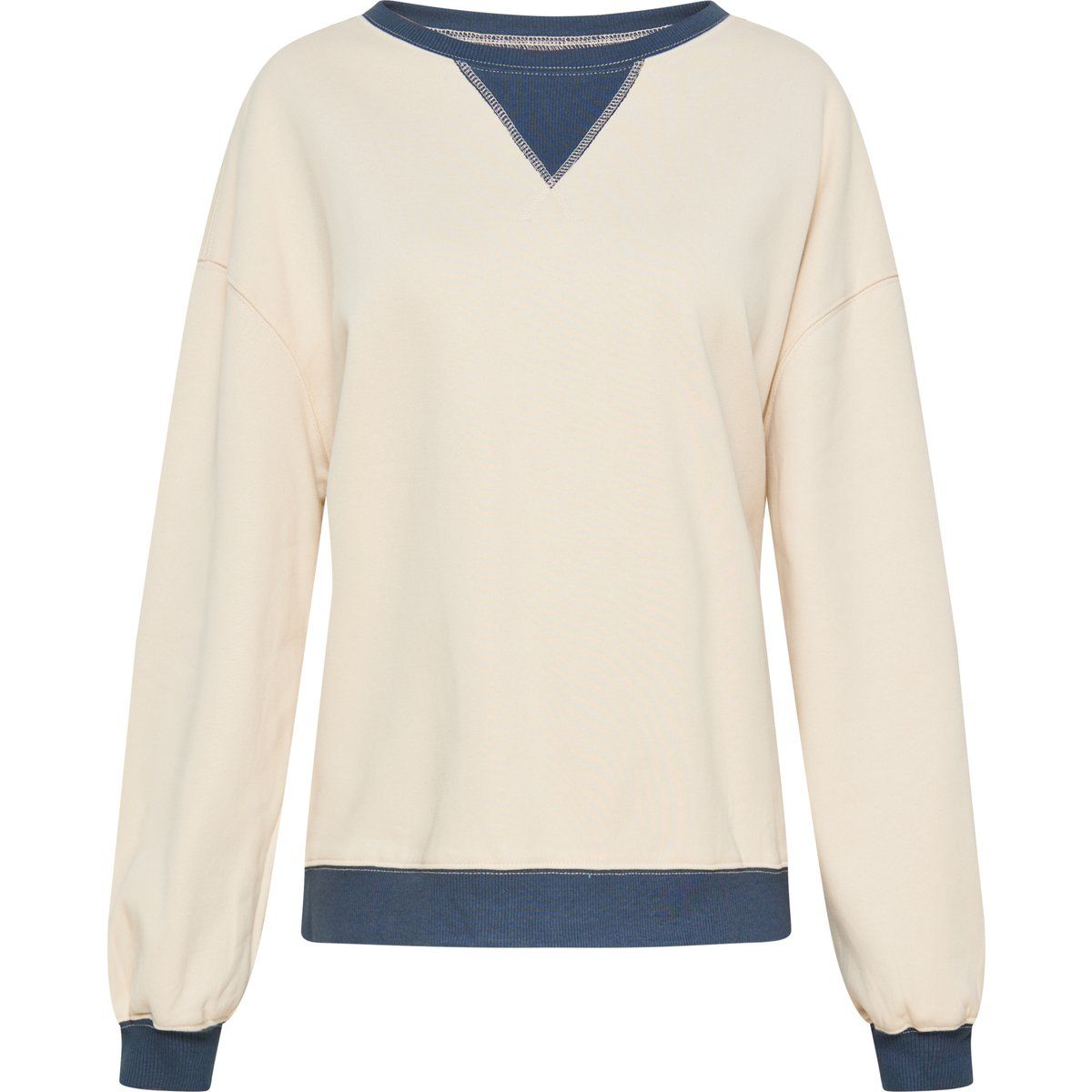 Locker geschnittenes Sweatshirt mit Kontrastbündchen