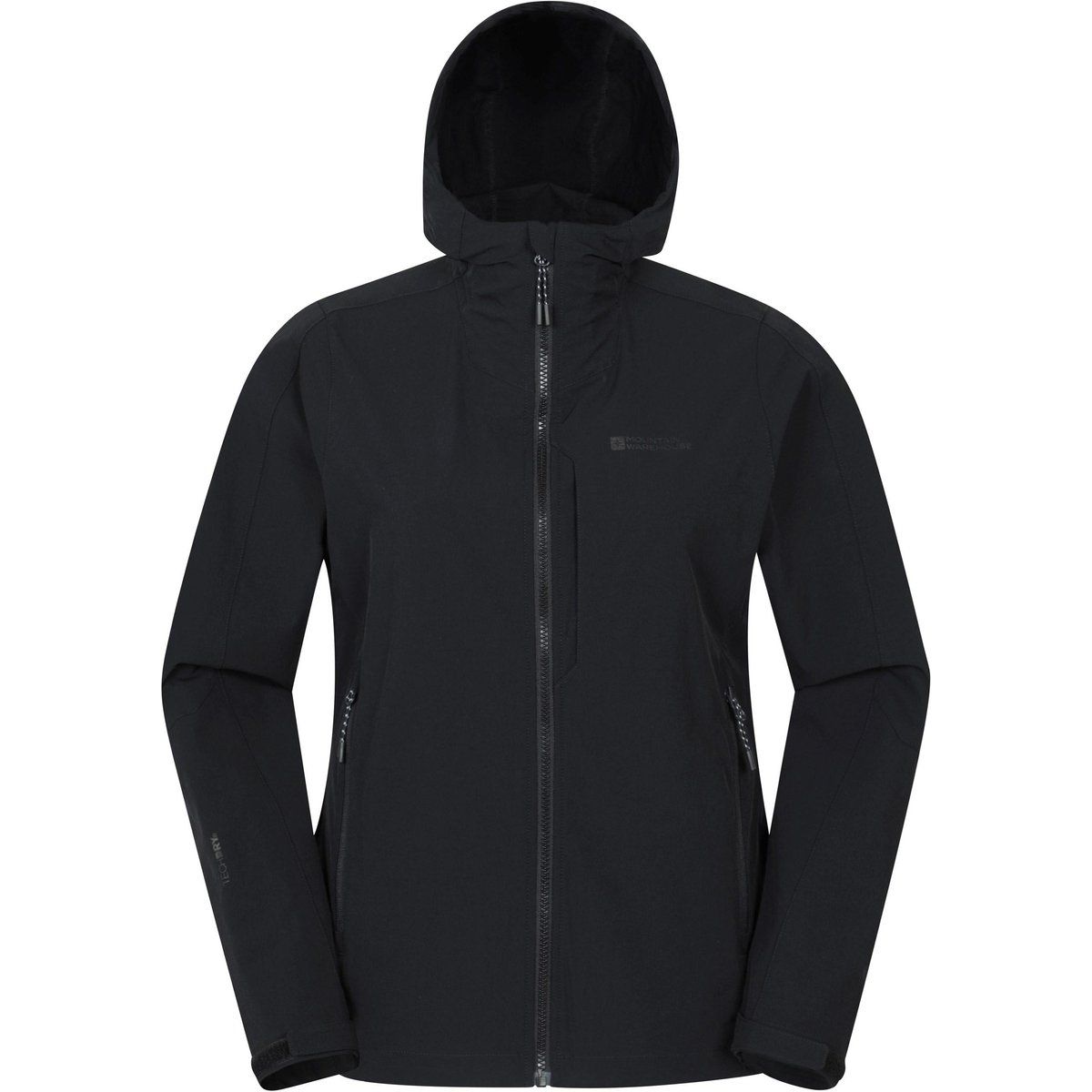 Packbare Softshelljacke mit Kapuze