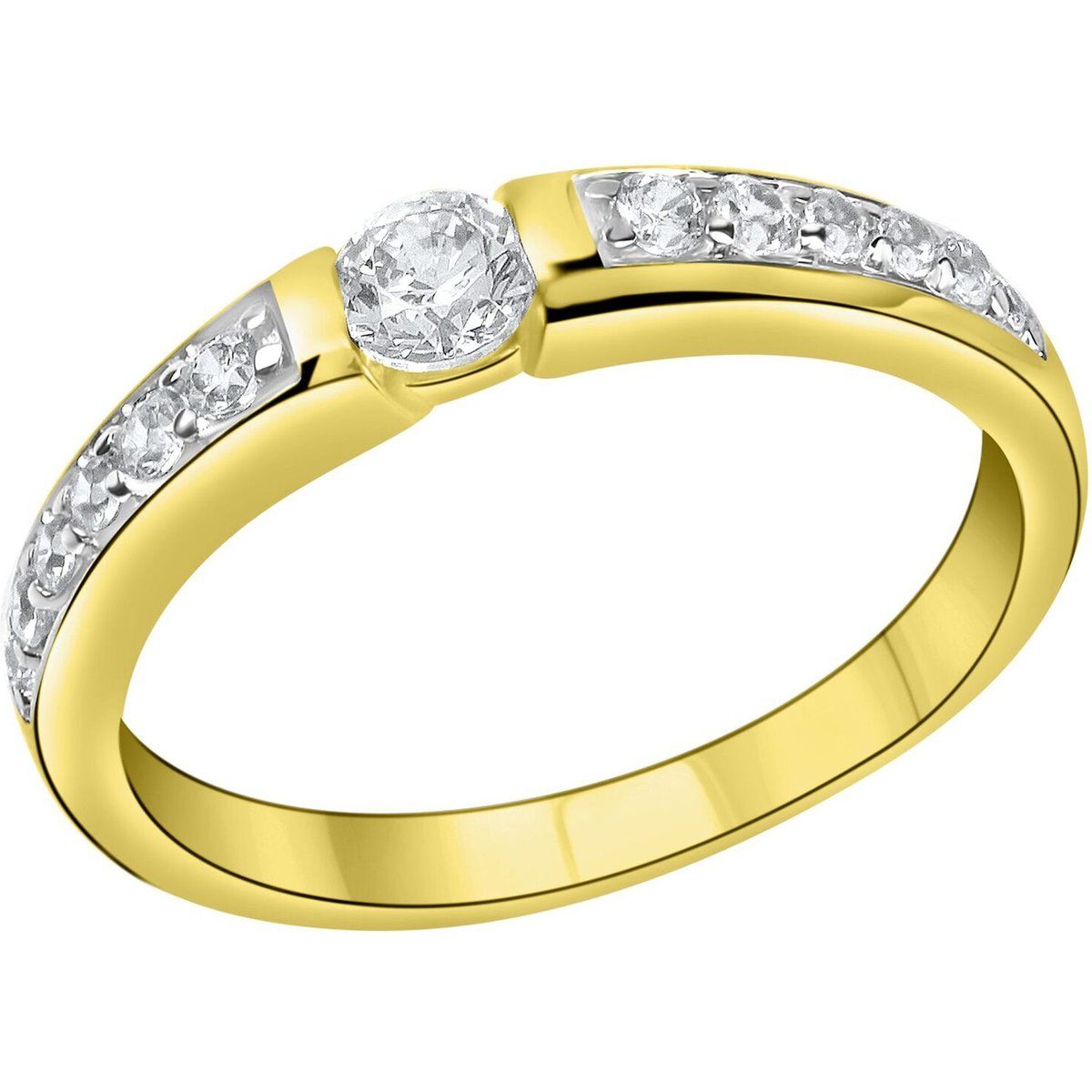Moderner Goldring mit Kanalfassung