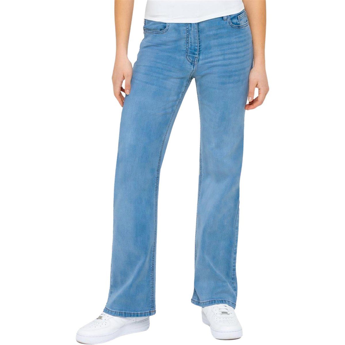 High-Rise-Jeans mit weitem Bein