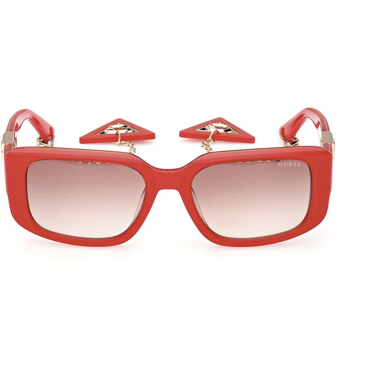 Markante rechteckige Sonnenbrille mit Anhängern