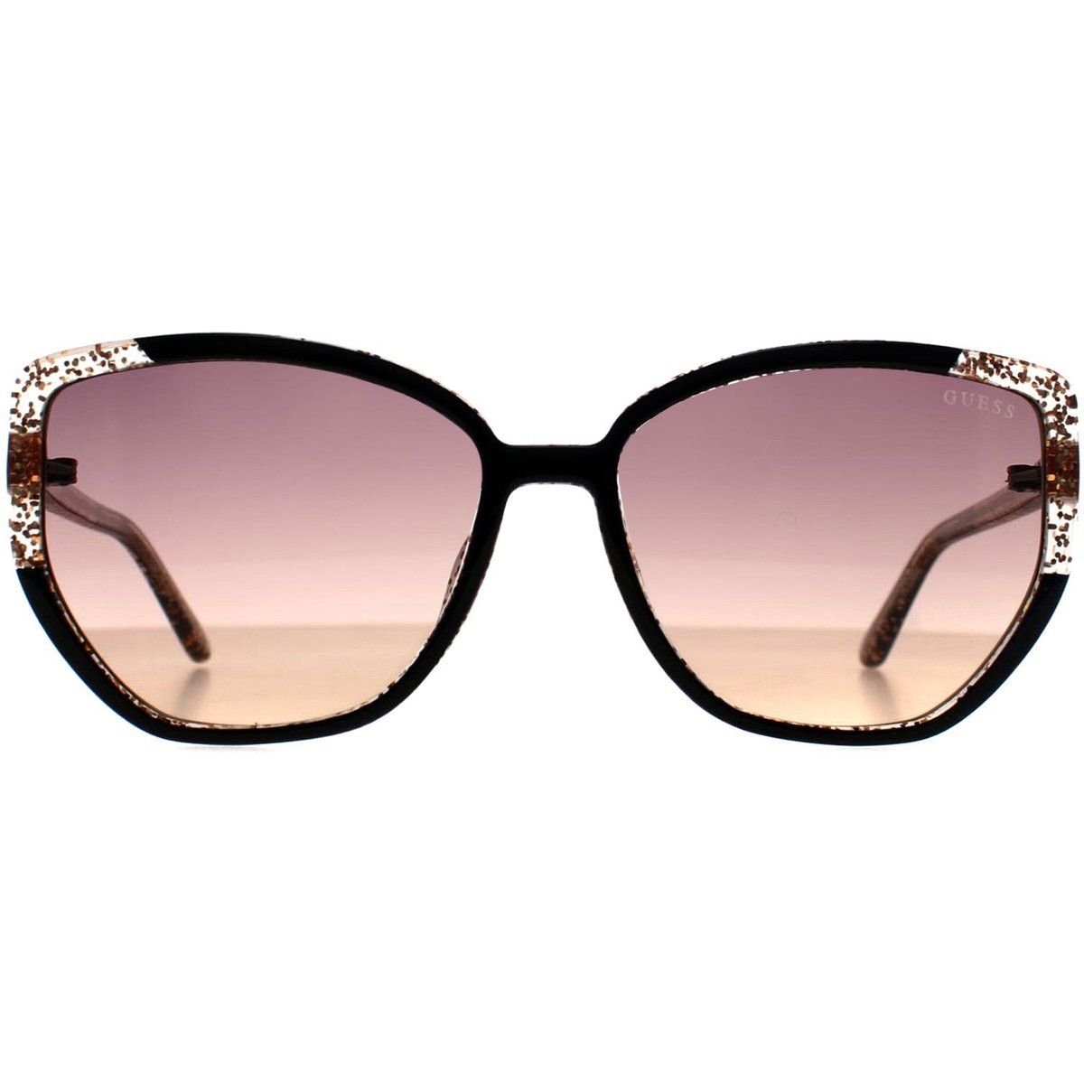 Glamouröse Cat-Eye-Sonnenbrille mit Glitzer