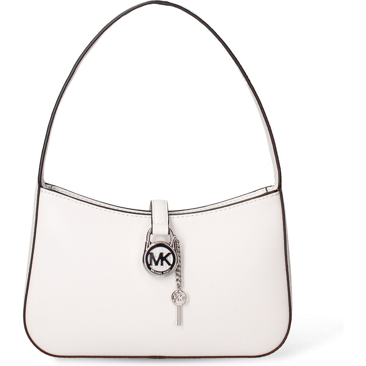 Leder-Baguette-Tasche mit Schloss-Detail