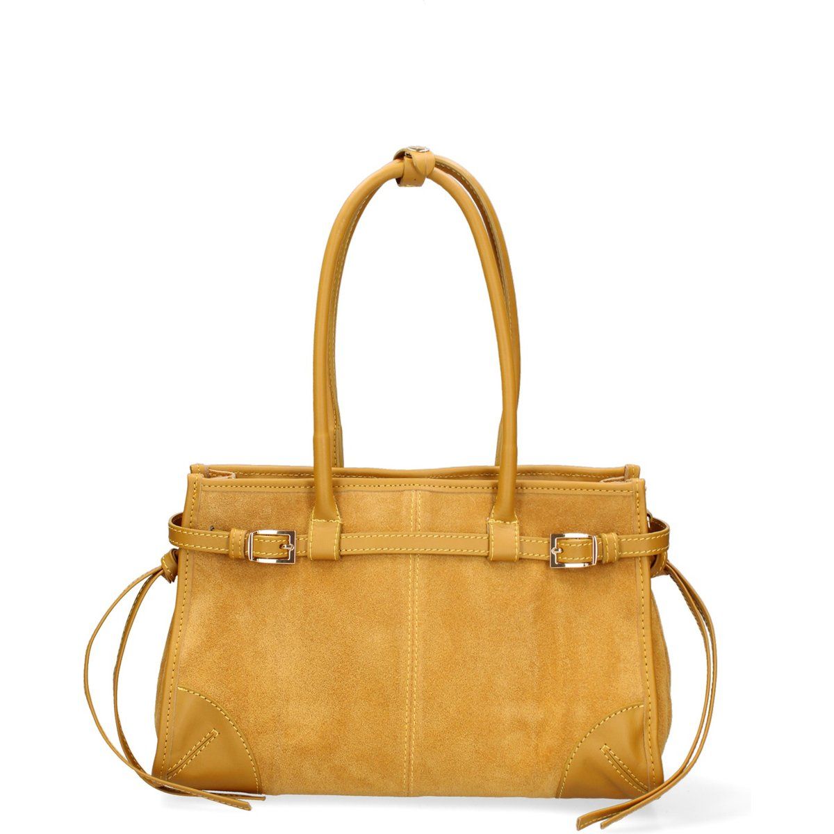 Elegante Wildleder-Schultertasche mit Schnallen