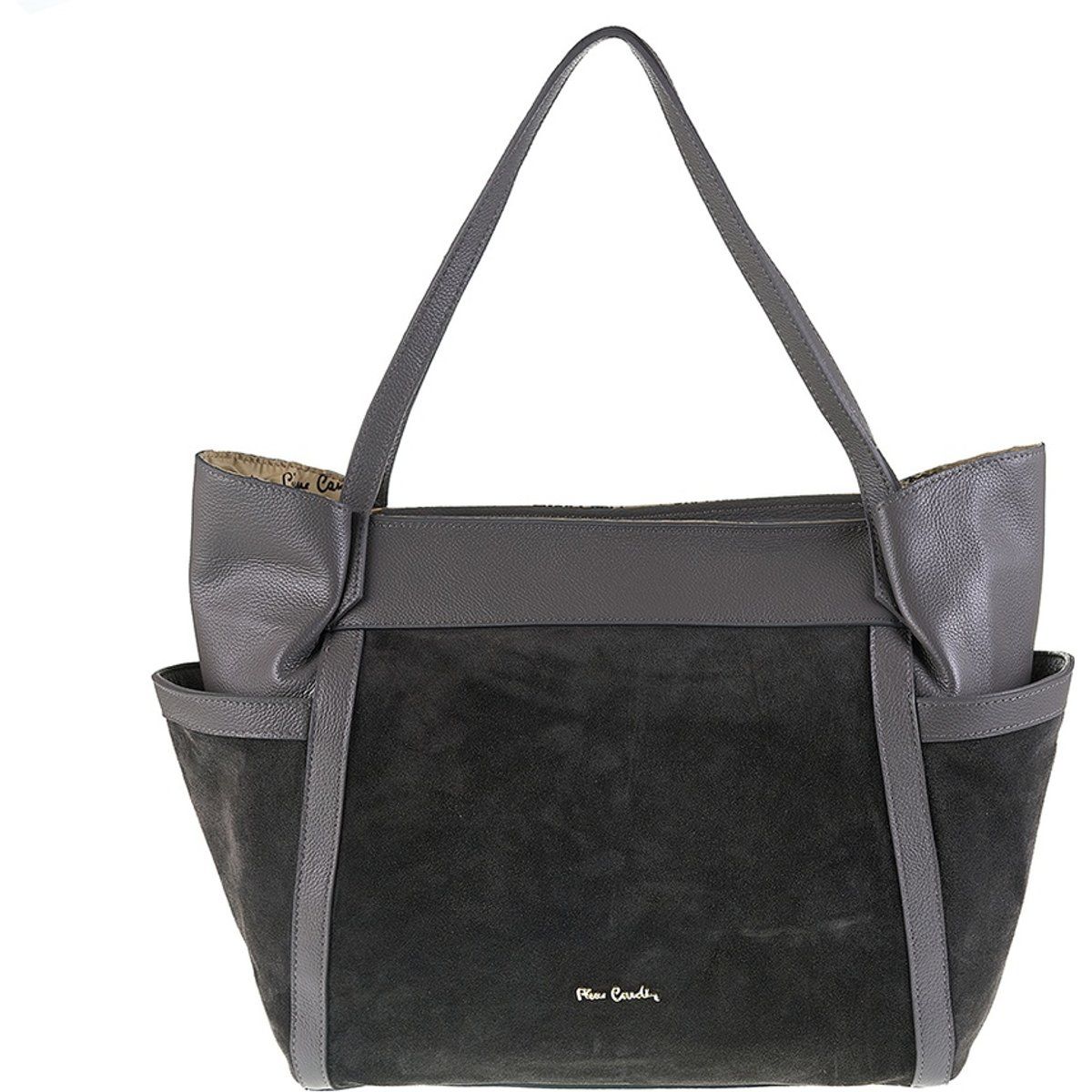 Shopper aus Wildleder und Glattleder