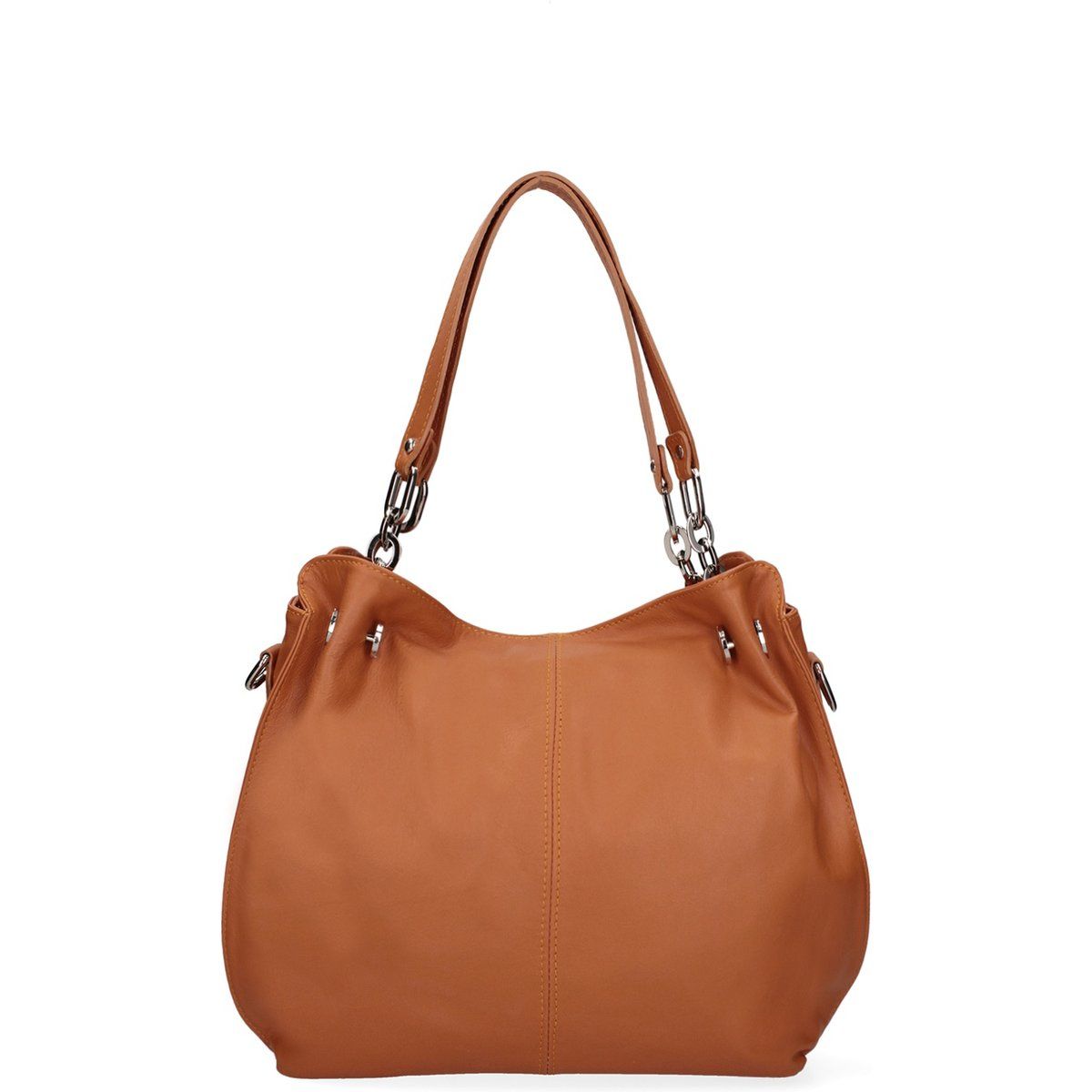 Weiche Leder-Schultertasche im Hobo-Stil