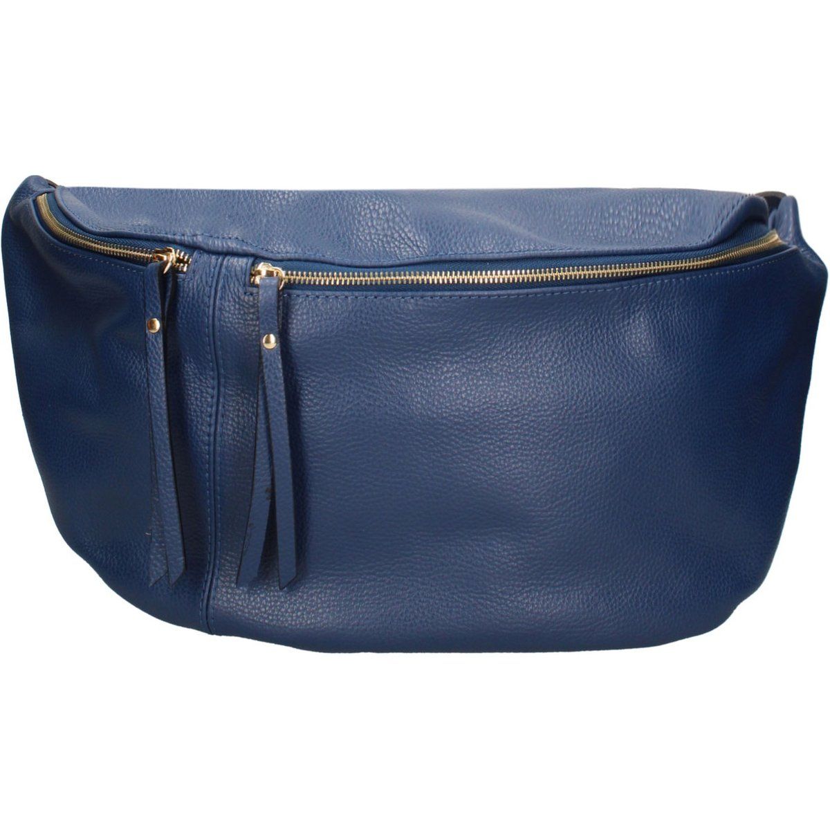 Große Crossbody-Tasche aus genarbtem Leder