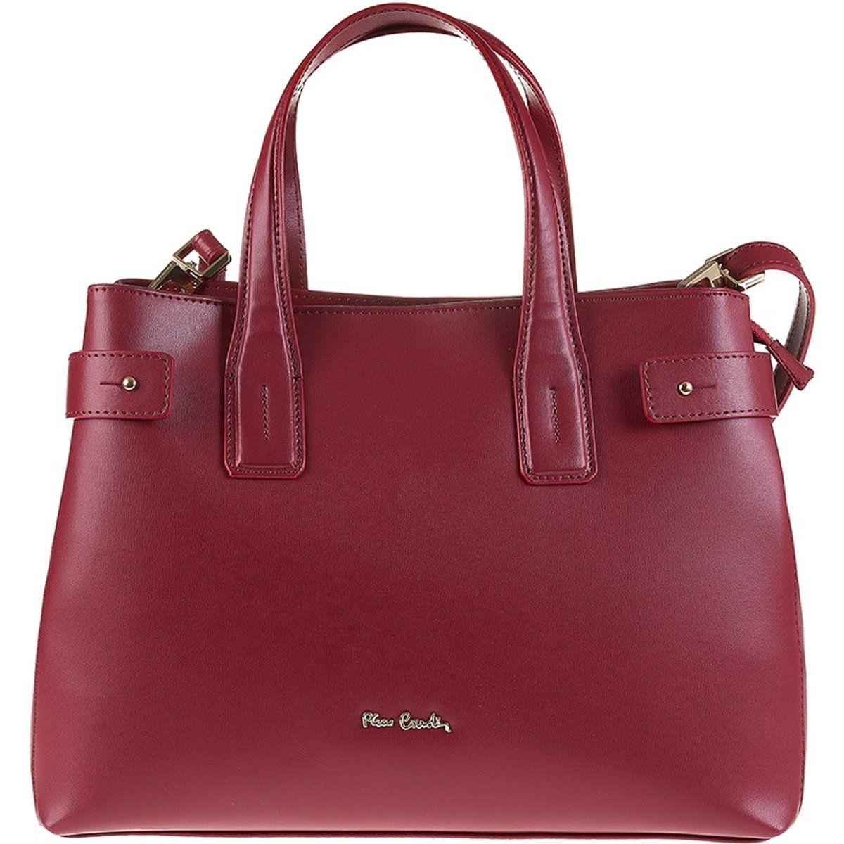Elegante strukturierte Leder-Henkeltasche