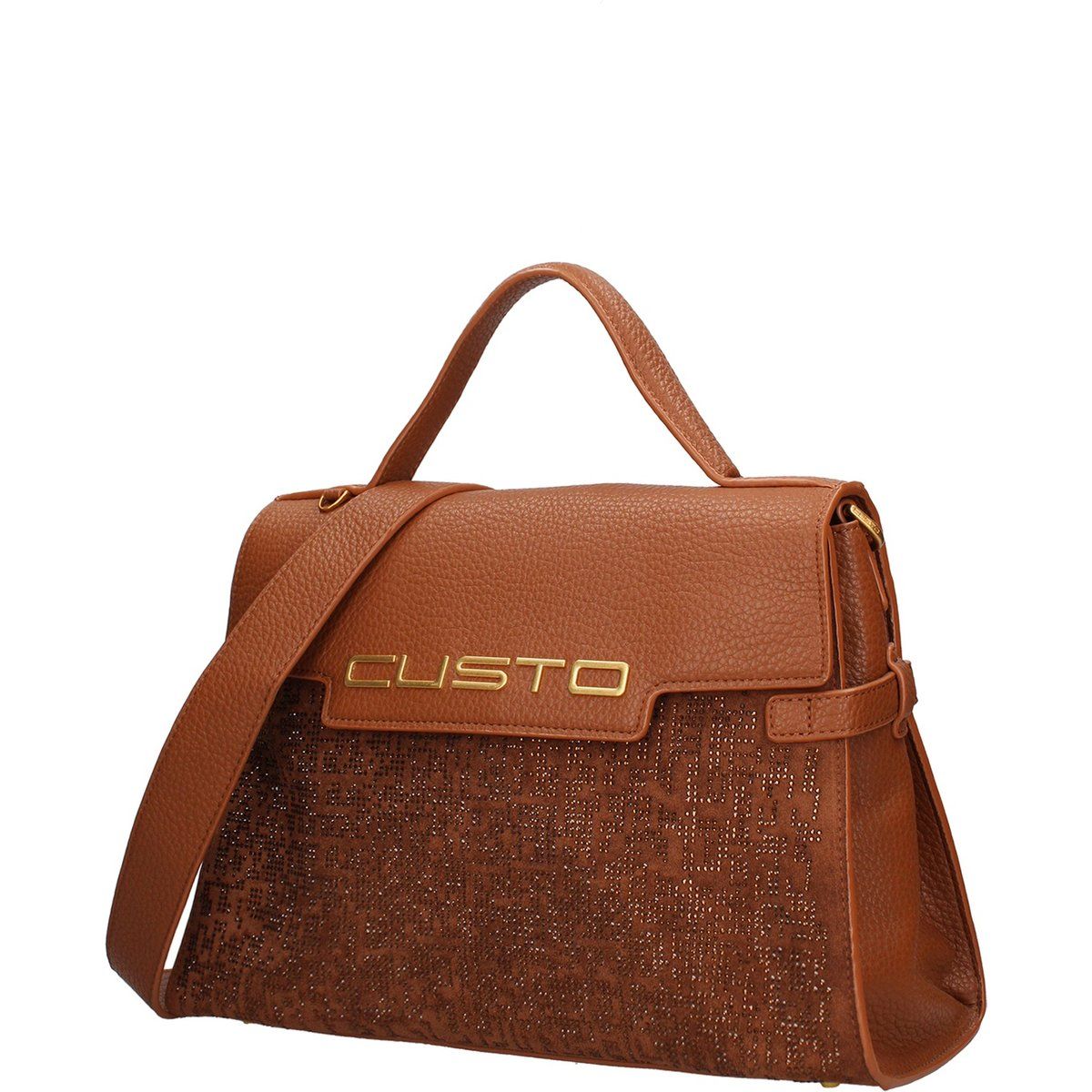 Strukturierte Satchel-Tasche mit Logo