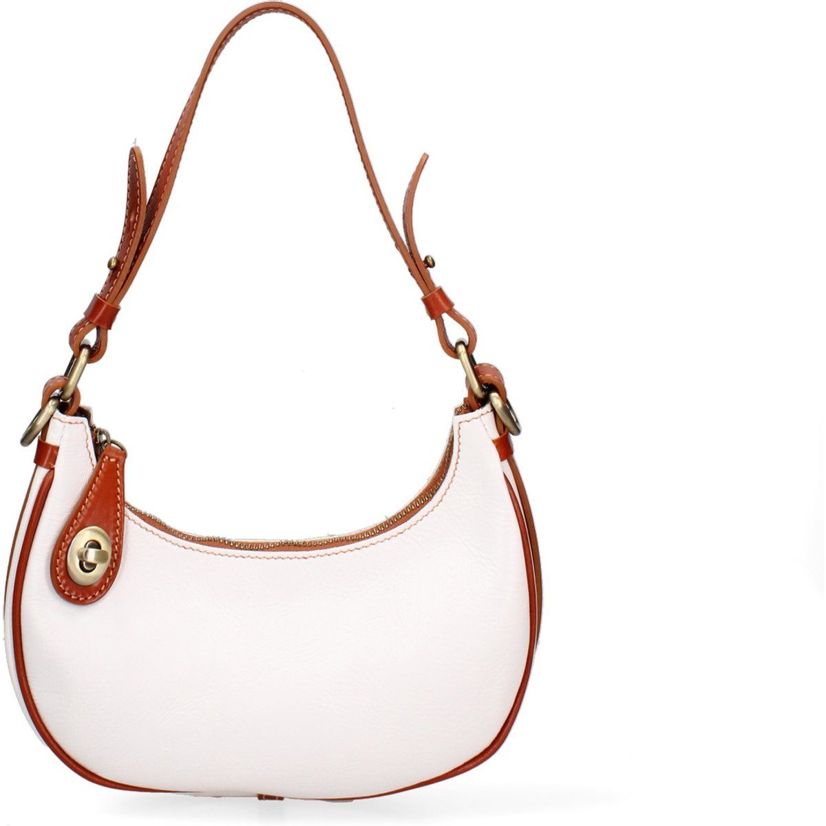 Halbmond-Schultertasche aus Leder
