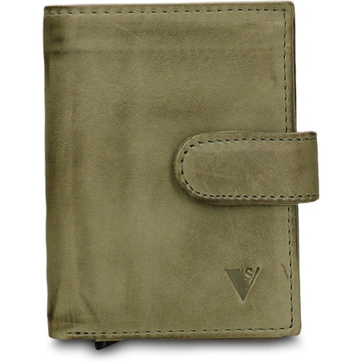 Minimalistische Leder-Geldbörse mit Druckknopf