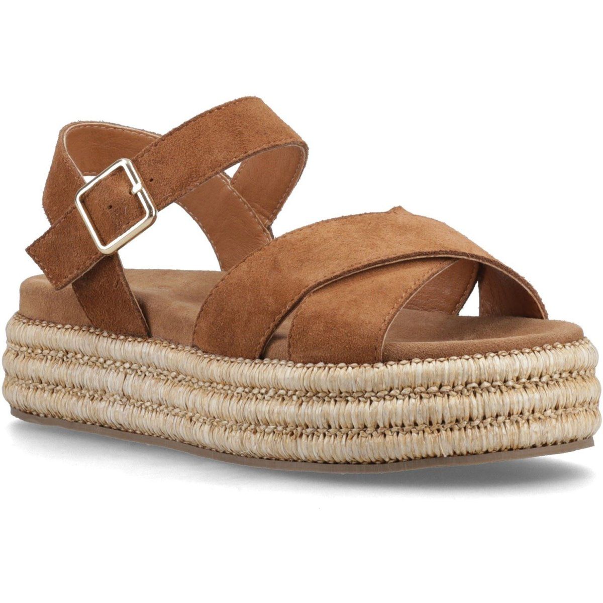 Flatform-Sandalen mit überkreuzten Riemen