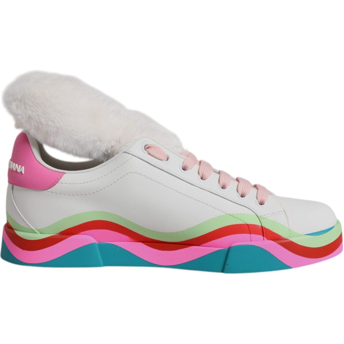 Low-Top Sneaker mit Kunstfell-Zunge