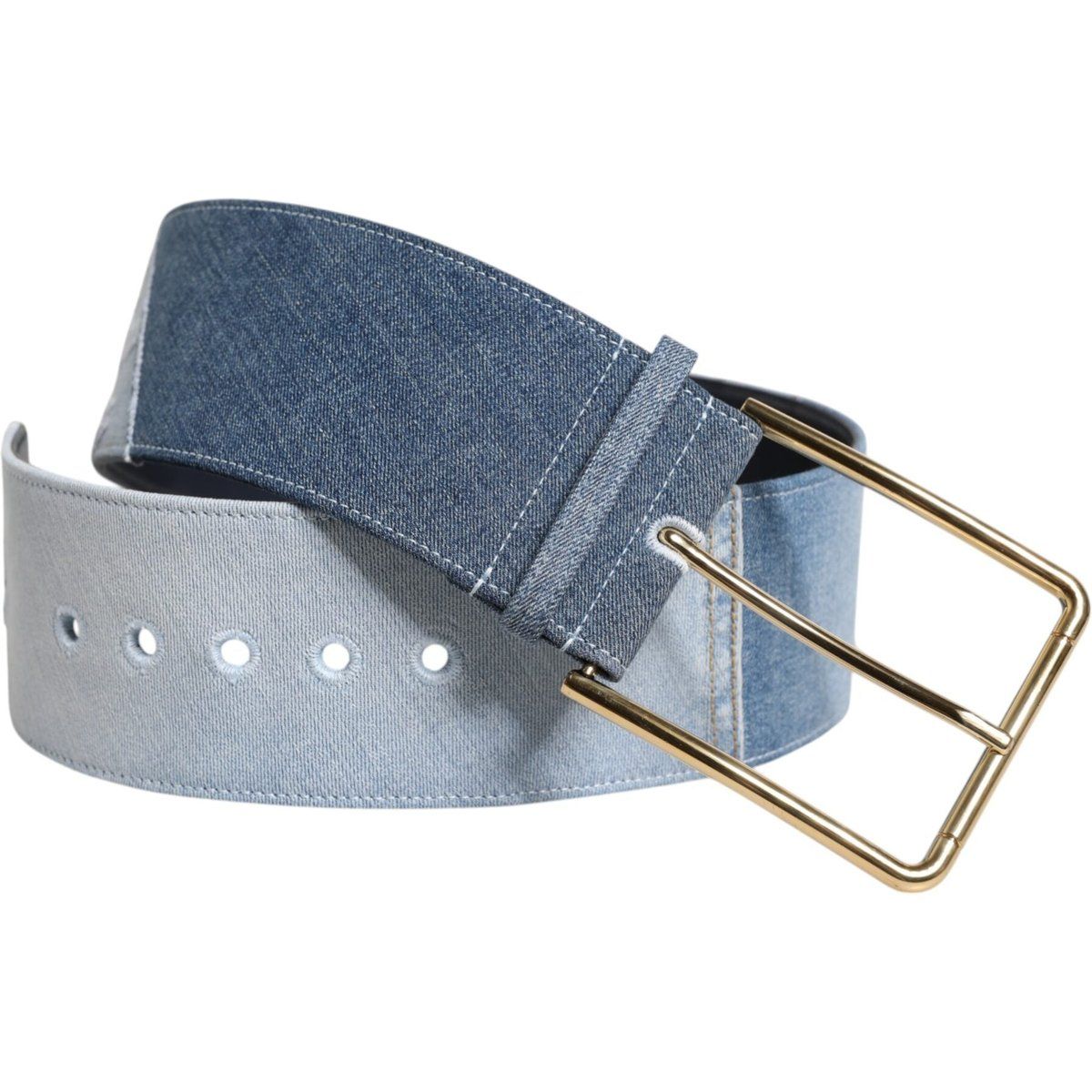 Breiter zweifarbiger Denim-Taillengürtel