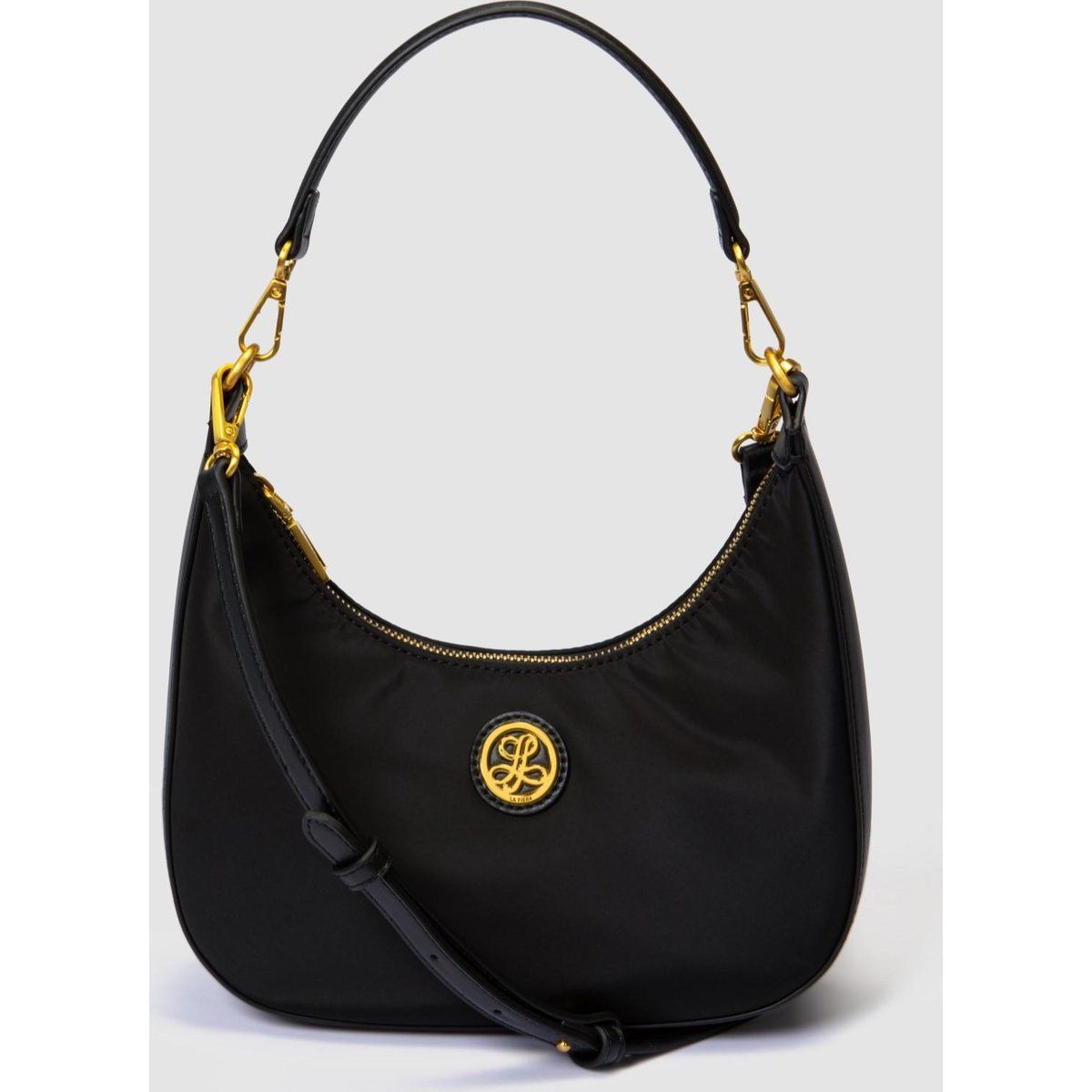Elegante Nylon-Halbmondtasche im Hobo-Stil