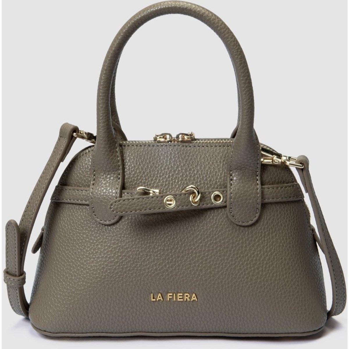 Gekörnte Mini-Henkeltasche aus Leder