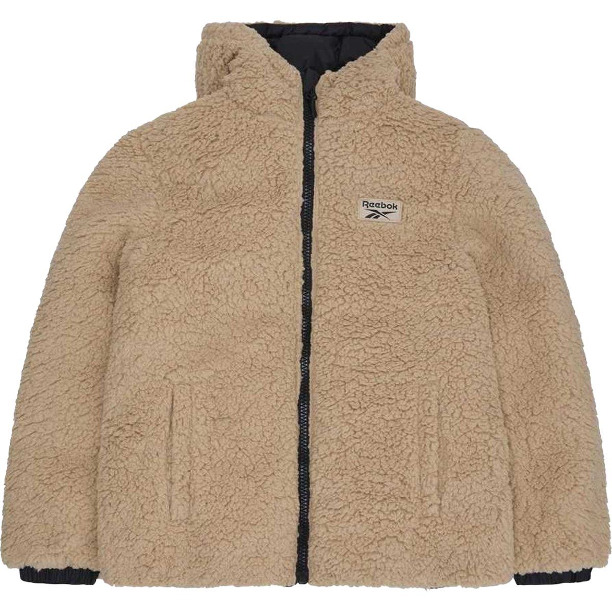 Wendbare Teddy- und Steppjacke mit Kapuze