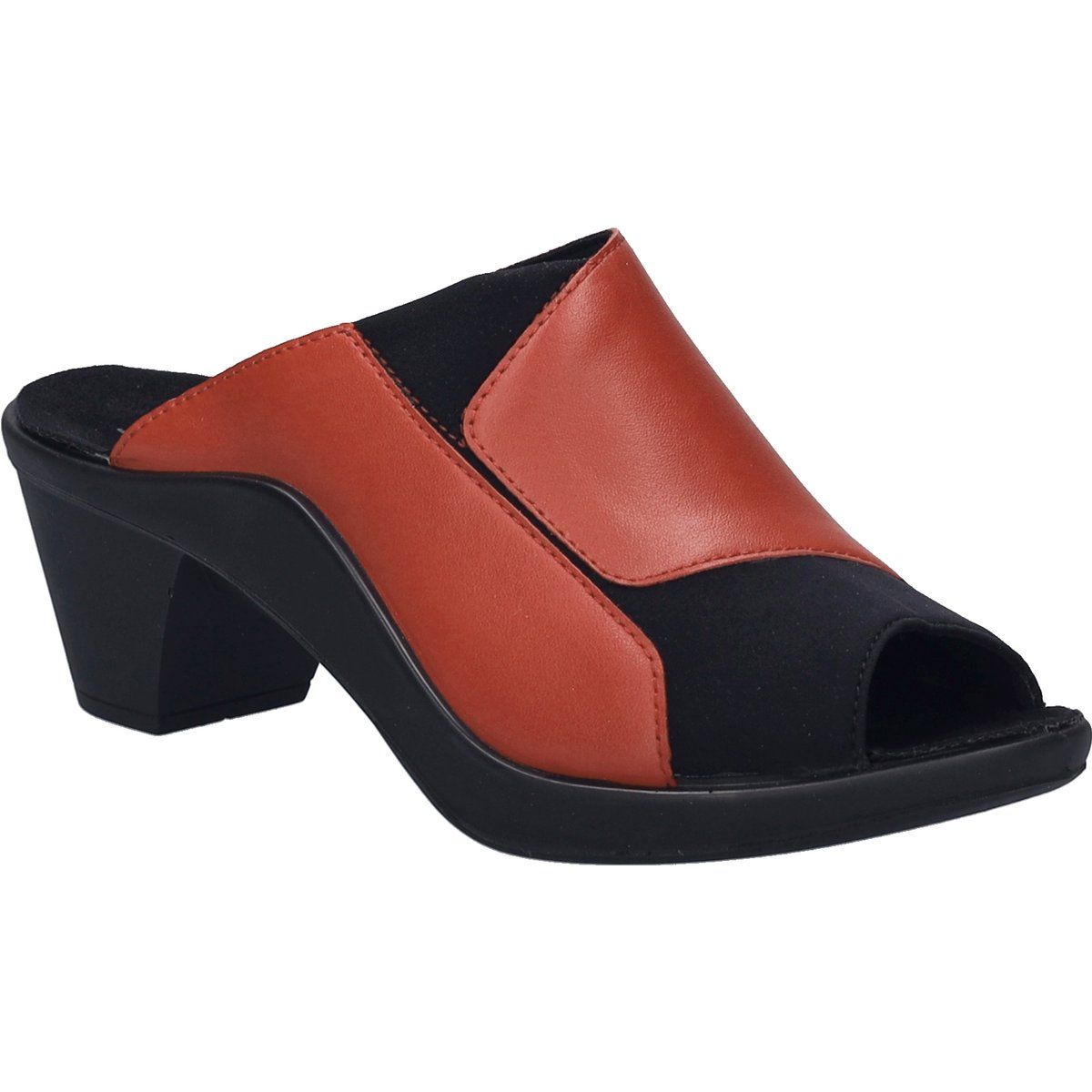 Zweifarbiger Leder-Komfort-Clog