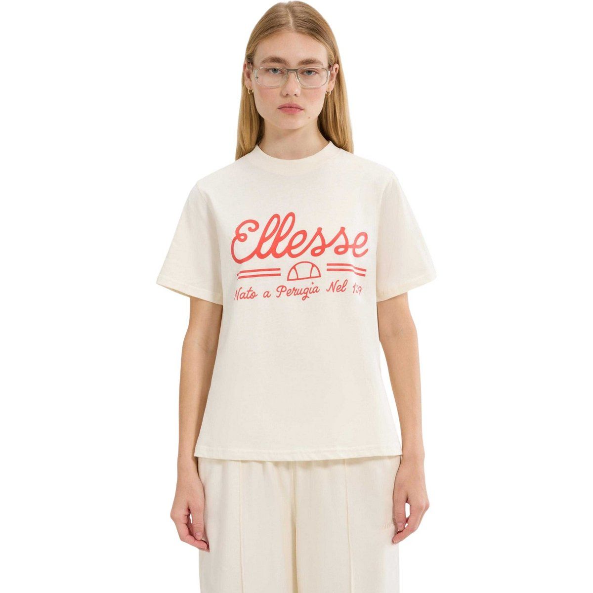 Baumwoll-T-Shirt mit Vintage-Schriftzug