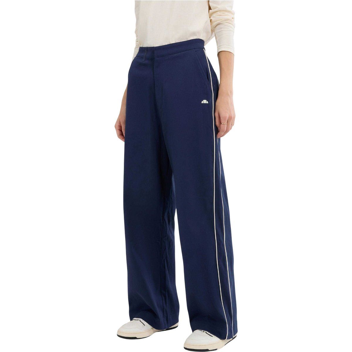 Weite Twillhose mit Paspeln