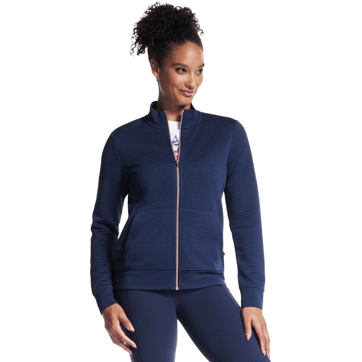 Strukturierte Sportjacke mit Stehkragen